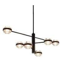 6Light Pendant Lighting Integrated Led Chandelier In Black