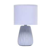 Simple Designs 1102 Traditional Mini Modern Ceramic Texture Pastel Accent Bedside Table Desk Lamp With Matching Fabric Shade