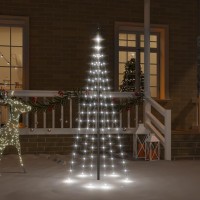 Vidaxl Christmas Tree On Flagpole Cold White 108 Leds 709