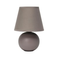 Creekwood Home Nauru 866 Traditional Petite Ceramic Orb Base Bedside Table Desk Lamp With Matching Tapered Drum Fabric Shade