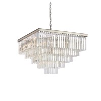 Sydney 34 Inch Square Crystal Chandelier In Polished Nickel