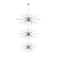 Sienna 46 Inch Three Tiers Crystal Starburst Chandelier In Chrome