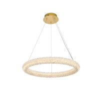 Bowen 24 Inch Adjustable Led Chandelier In Satin Gold