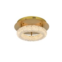 Bowen 14 Inch Adjustable Led Flush Mount In Satin Gold