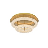 Bowen 26 Inch Adjustable Led Flush Mount In Satin Gold