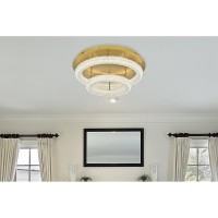 Bowen 26 Inch Adjustable Led Flush Mount In Satin Gold