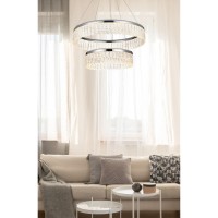 Rune 24 Inch Adjustable Led Chandelier In Chrome