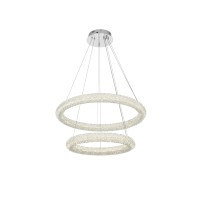 Bowen 28 Inch Adjustable Led Chandelier In Chrome