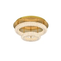 Bowen 22 Inch Adjustable Led Flush Mount In Satin Gold