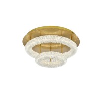 Bowen 22 Inch Adjustable Led Flush Mount In Satin Gold