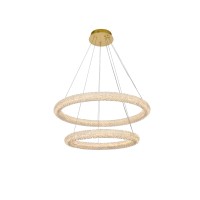 Bowen 32 Inch Adjustable Led Chandelier In Satin Gold