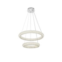 Bowen 24 Inch Adjustable Led Chandelier In Chrome